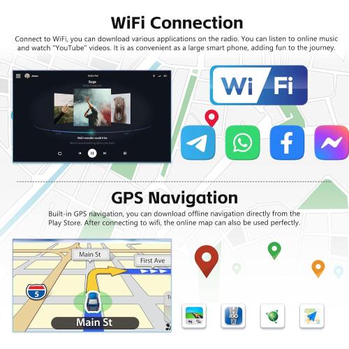 2 32G Android Car Stereo for Hyundai Elantra 2014 2015 2016 with Carplay Android Auto Mirror Link Change Wallpaper Theme 9 inch Touchscreen Radio FM RDS HiFi Bluetooth WiFi GPS  AHD Camera & MIC