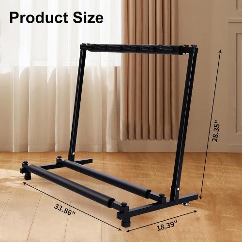 AODSK Multi Guitar Stand Rack with Folding Design,Multiple Guitars Stand,Portable Black Guitar Holder,Black Guitar Display Holder for Guitar & Bass,Studio & Home