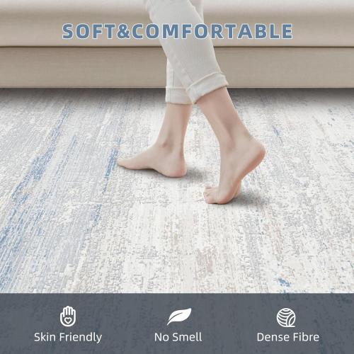 Washable Rugs 8x10 Area Rugs for Living Room- Modern Abstract Rugs for Bedroom,Dining Room, Large Soft Low Pile Carpet with Non Slip Rubber Backing,Neutral Accent Rug for Nursery Home Office