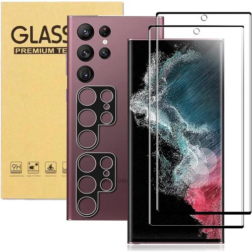 XDesign [2 2 Pack Galaxy S22 Ultra Screen Protector, 9H Tempered Glass Scratch Resistant, Ultrasonic Fingerprint Support, For Samsung Galaxy S22 Ultra 5G 6.8 Inch Glass Screen Protector