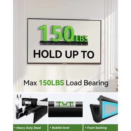 AENTGIU Studless TV Wall Mount, No Drill Drywall TV Mount for 32-75 Inch Smart TVs, Max VESA 600x400mm, Low Profile, No Stud, No Anchors, Tv Wall Bracket Hanger, Holds up to 150 lbs