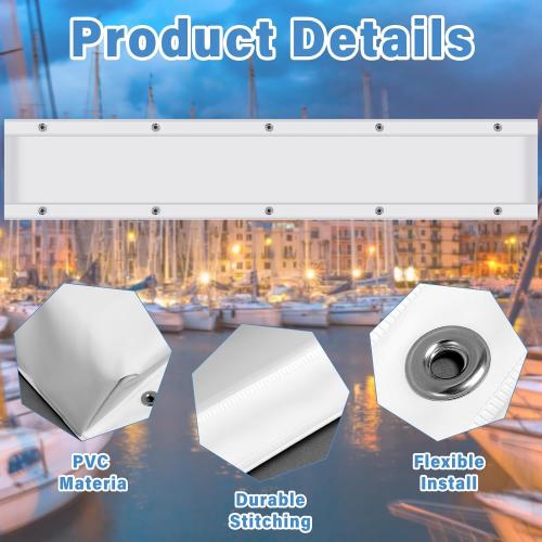 Spiareal Edge Dock Bumpers Straight Marine Boat Bumpers for Docking UV Resistant Boat Dock Fenders for Docking, Preventing Dent and Scratch, White