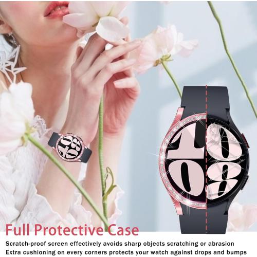 [12Pack] RICHONE Bling Screen Protector Case Compatible with Samsung Galaxy Watch 6 40mm, HD Full Protection Flexible TPU Bumper Anti Scratch Watch Cover Face for Women (SM-R930 40MM)