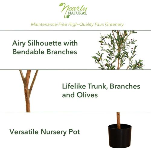 Nearly Natural 82in Olive Artificial Silk Trees