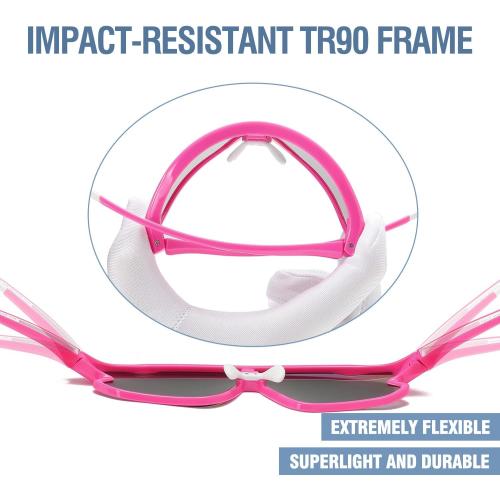 Pink DUCO Kids Sunglasses Youth Baseball Sun Glasses Lightweight TR90 Frame UV400 Sports Cycling Shades for Boys Girls DK268