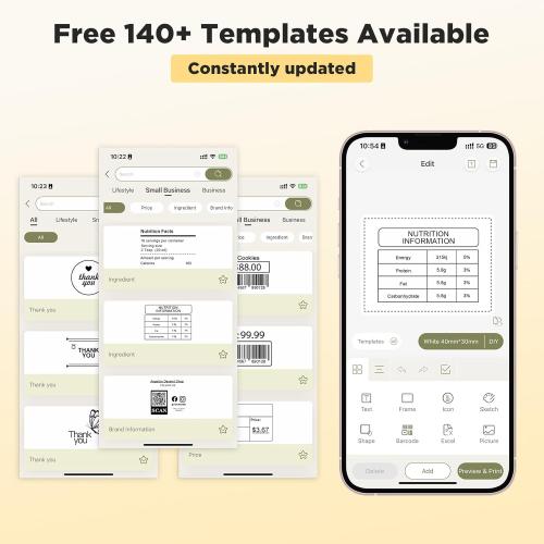 SUPVAN T50M Pro Bluetooth Label Maker Machine with Tape, Wide Waterproof Label, Versatile App with 30  Fonts and 660  Icons, Inkless Labeler for Home, Kitchen, School, Office Organization, Black