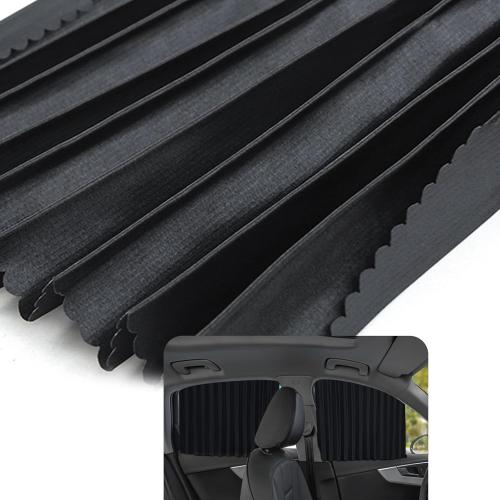 4 PCS Car Window Shades, Light Block Car Privacy Curtains, Smooth Track Auto Window Shades, Summer Glare Protection Curtain Blinds Covers, Auto Travel Camping Accessories (Black)