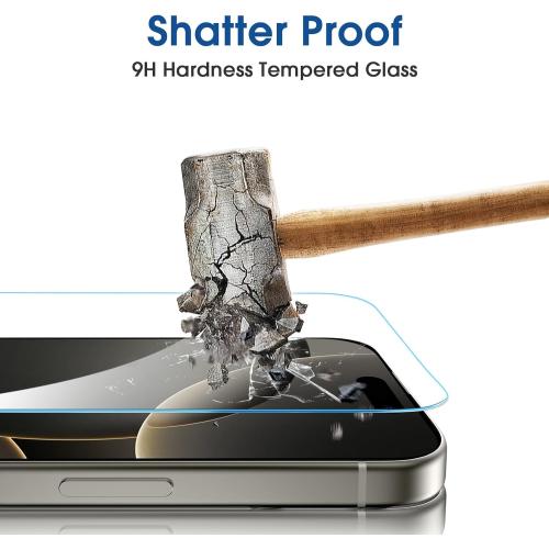 amFilm Auto-Alignment OneTouch for iPhone 16 Pro [6.3''] Screen Protector   Camera Lens Protector, Tempered Glass, 30 seconds Installation, Bubble Free, Case Friendly, Anti-Scratch [2 2 Pack]