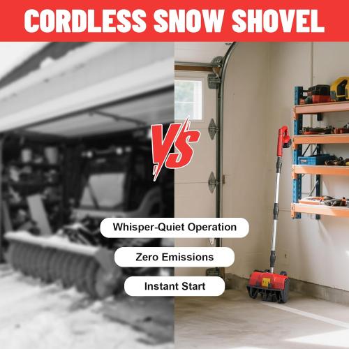 Cordless Snow Shovel,12.5 Electric Snow Blower with 2x4.0Ah Batteries,20V Snow Remover with Directional Chute,6 Snow Intake and 27Ft Throw, for Driveway,Deck,Yard Steps Red *missing battery*