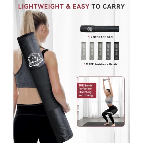 HAPBEAR Large Yoga Mat - 72x36x6mm (1/4 inch), Extra Wide Non-Slip Exercise Mat for Home Workout, Yoga, Pilates & Stretching, Durable & Eco-Friendly, Includes Bonus Resistance Bands & Carry Bag