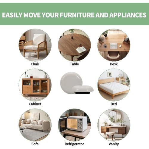 24PCS Stick Furniture Sliders – 1 Inch Sliders for Furniture On Carpet, Furniture Sliders for Hardwood Floors, Carpet & Tile, Beige Moving Sliders, Furniture Movers(16 Round   8 Square)