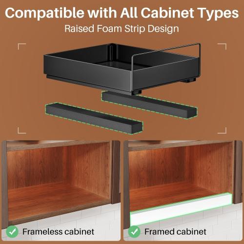 Pull Out Spice Rack Organizer for Large Upper Cabinet, Easy to Install, Drill-Free, Cabinet Requires- Clearance Height > 12 inch, Width>9 inch, Depth> 11 inch - (1 Pack), Dimensions 8.2Wx10.2Dx6.9H