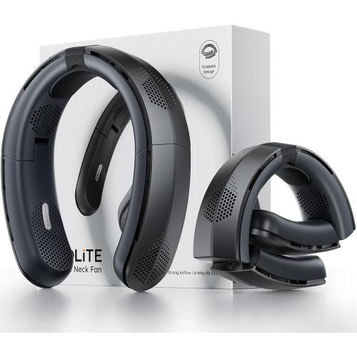 TORRAS COOLiTE Neck Fan, Industry’s Strongest Wind Power, Portable Neck Fan with 14H Battery, 360° Cooling Neck Fan, Lightweight & Foldable Neck Fans for Outdoor, Travel, Gifts for Dad, Women, Black