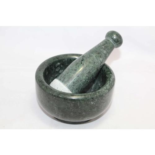Mortar Pestle Marble Set Grinder Herb Spice Stone Natural Green Pill Crusher HD5