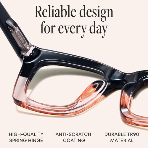 CCVOO Stylish Reading Glasses for Women, Eyeglasses, Blue Light Readers for Women, Computer Eye Glasses, Cheaters