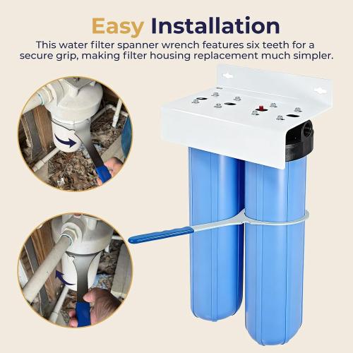 SW-4-SS-8 Water Filter Housing Wrench, 6 ID Heavy Duty Metal Water Filter Wrench | Replaces the plastic SW-4 wrench, Fits American Plumber W2010-PR, Whirlpool WHKF-DWHBB, Pentek 144368, Whole House Filter