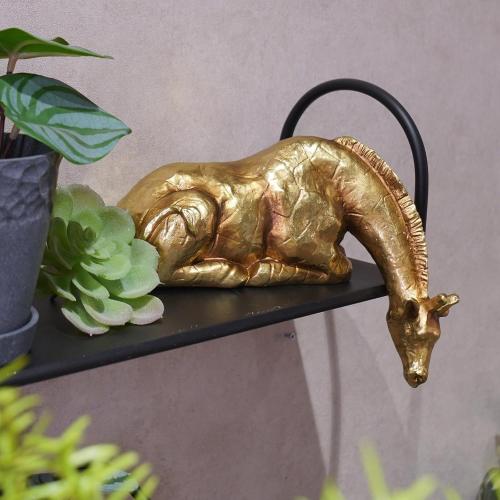 Braxio Living Room Decor Statues Indoor - Resin Abstract Golden Giraffe Sculptures Home Decor for Desktop Shelf Table Desk Bedroom Office Farmhouse Decoration Gifts 8.25 * 5.5 * 3.5 Inch