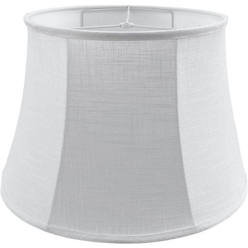 Tootoo Star Brown Large Drum Lamp Shade for Chandeliers Floor Light and Table Lamp,12x16x11 Spider,Fabric Natural Linen Hand Crafted (White)