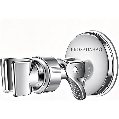 Adjustable Shower Head Holder, Bathroom Suction Cup Bracket for Handheld Showerhead, Removable Wall Mounted Shower Bracket (Silver) (Silver, 1)