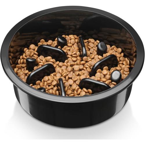 COMESOON Slow Feeder Dog Bowl, Slow Down Eating Anti-Choking Bloat Stop Maze Design Dog Dishes Fit for COMESOON Bowl Stand DB-G03/DB-B03, Black