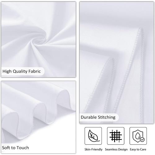 Pack of White Table Cloths Rectangular Tablecloths for 6 Foot Rectangle Tables, Wrinkle Resistant White Tablecloth Washable Polyester Fabric Table Covers for Party Wedding Banquet