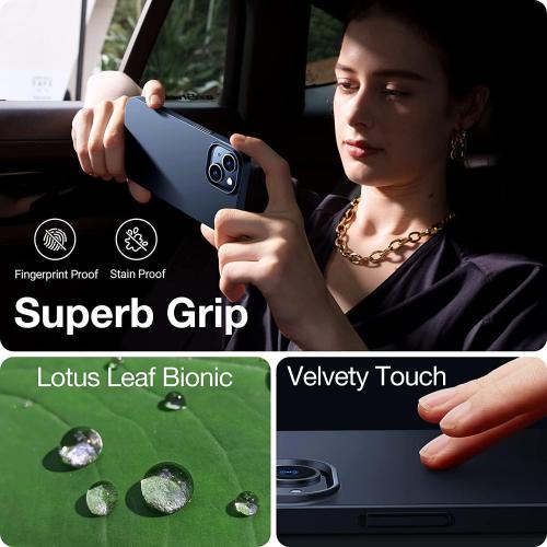 TORRAS Magnetic Slim Fit for iPhone 13 Case/iPhone 14 Case, [Ultra Thin][Compatible with MagSafe][Velvet Touch], Case for iPhone 13 & iPhone 14 Phone Case Hard PC Sturdy Anti Scratch, Black