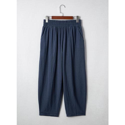 Size 22 TianZHU Womens Cotton Baggy Wide Leg Pants Casual Elastic Waisted Loose Lounge Harem Pants with Pockets