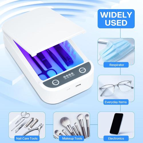 ALLGLLAM Multifunctional Cleaning Box, Portable USB Cleaning Box for Nail Manicure Make Up Tools,Jewelry,Tattoo Supplies Cleaning