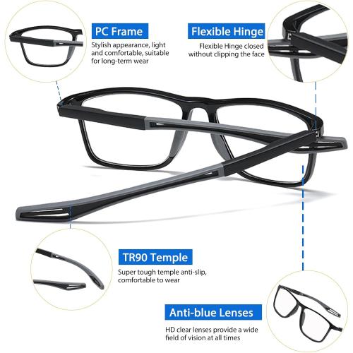 K.LAVER Photochromic Progressive Multifocus Reading Glasses Blue Light Blocking Multifocal Readers Spring Hinge Sunglasses