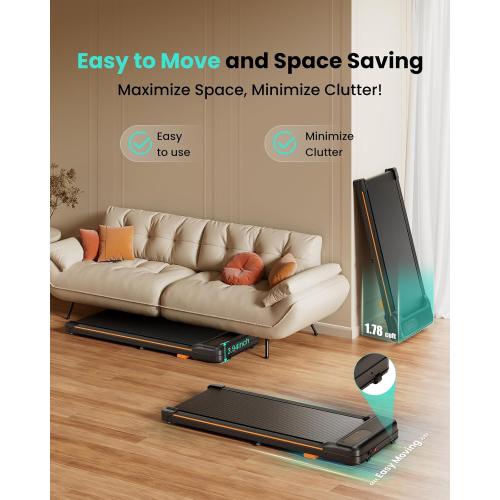 Walking Pad, Under Desk Treadmill with Incline for Home Office 2.5HP Portable Walking Treadmill with 265 Lbs Weight Capacity Walking Machine, Remote Control, LED Display