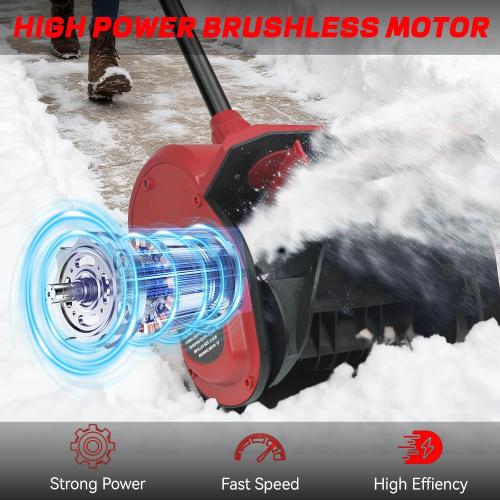Cordless Snow Shovel Compatible with Milwaukee M18 18V Battery, 11 Brushless Motor Electric Snow Shovel for Driveway Max 20' Throw Distance, Electric Snow Thrower for Patio Deck Driveway(Tool Only)
