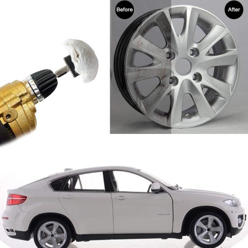 Polishing Pad Buffing Wheel Kit White Flannelette 12 Pack, for Drill for Metal Aluminum Stainless Steel Chrome Wood Plastic Ceramic Glass Woods Fabric Cotton Machine Jewelry etc