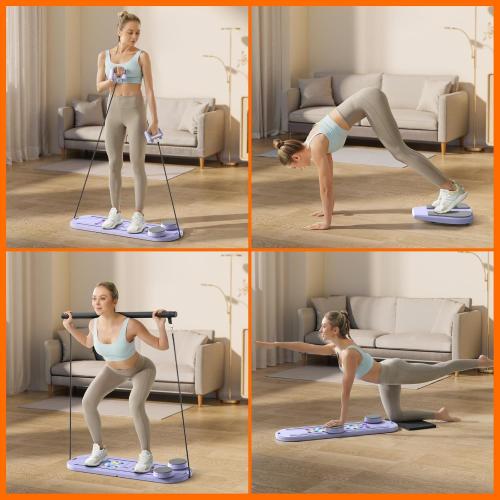 Pilates Board,Pilates Reformer Sets, Multifunctional Abdominal Pilates Board for Home Workout Equipment, Portable Foldable Ab Board Trainer Pilates Exercise Machine,Pilates Board for Women