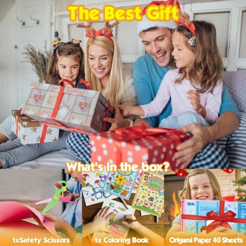 208 PCS Art Supplies,Drawing Art Kit Painting Art Set for Kids Girls Boys Artist, Gift Box with Trifold Easel, Includes Pastels, Crayons, Colored Pencils, Coloring Book, Scissors, Origami Paper 40 Sh.