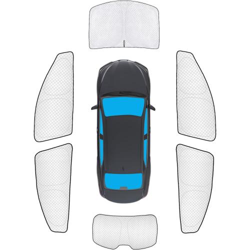 KMF 6pcs Thicken Sun Shades for Toyota Corolla 2020-2025 2026 Accessories (Not Corolla Cross), Full Car Window Covers for Windshield Side Rear, UV Block and Privacy Blackout for Camping