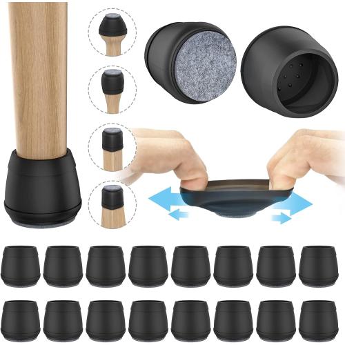 Extra Large Chair Leg Floor Protectors, (Fit: 1.84-2.36 Black).