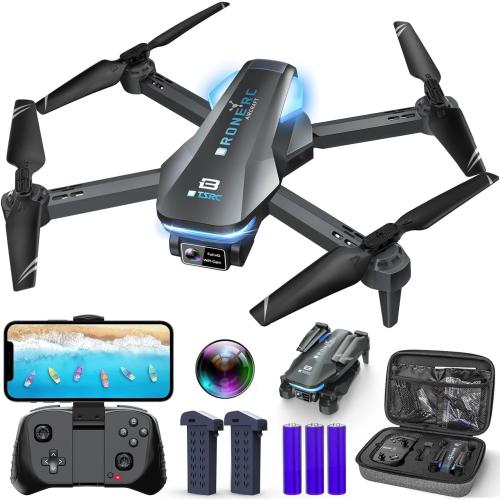 TENSSENX Drone with Camera, 1080P HD FPV Foldable RC Quadcopter with 90° Adjustable Lens, Gestures Selfie, One Key Start, Altitude Hold, 360° Flip, 2 Batteries