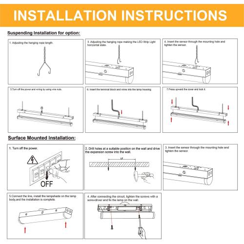 4FT LED Linear Lights Fixture, ETL Listed 5 Power(30W-70W)& 6CCT(3000K-6500K) All in 1, 4 Foot Shop Light, Up to 10500 LM Super Bright, LED Fluorescent Light for Workshop 4FT, DLC(4 PCS)