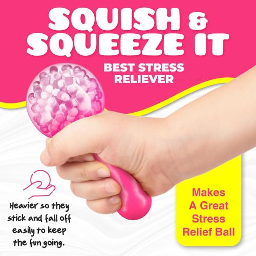 Glorbs Sticky Stress Balls - Fidget Toys Pack of 7 - Glow in The Dark Stress Ball - Sticks to Ceiling and Wall - Stress Relief Gifts, Party Favors, Squishy Toys, Anxiety Relief Stress Balls for Adults