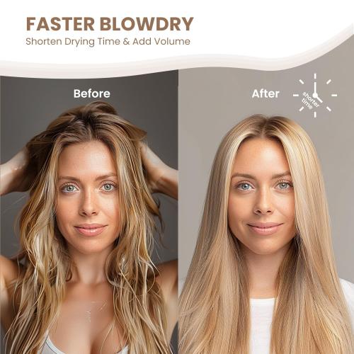 AIMIKE Round Brush for Blow Out, Medium Round Hair Brush Nano Thermal Ceramic & Ionic Tech, for Blow Drying & Styling, Curling and Shine - 2.9 inch Barrel w/Boar Bristles