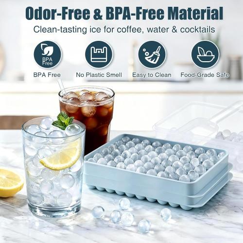 WIBIMEN Mini Ice Cube Trays for Freezer with Lid, 0.55 Pebble Ice