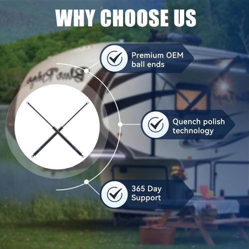 ARANA 280343 RV Awning Gas Struts, 260282 24 inch Gas Shocks, 124 to 140Lbs Lift Support Compatible with Solera Power RV Camper Awning Arms Domtic Weather Pro Awning, Set of 1