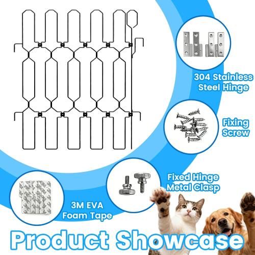 Retractable Dog Gate for Front Door, Bite-Proof Metal Pet Dog Barrier, Foldable Space-Saving Wall-Mounted for Small and Medium-Sized Dogs, Easy Install Dog Gate, Indoor/Outdoor (W: 35.5in H: 31in)