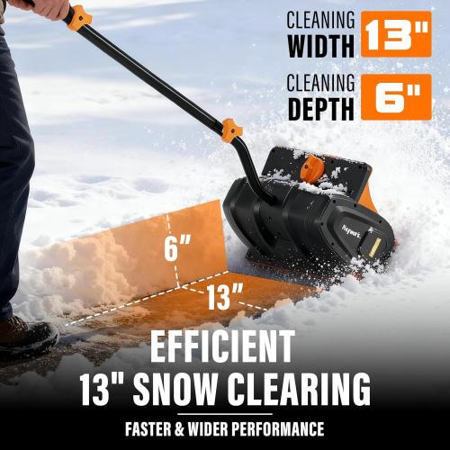 Cordless Snow Shovel, 20V 13-Inch Battery Powered Snow Thrower, Battery Snow Blower with Directional Plate & Adjustable Front Handle(4.0Ah Li-ion Battery*2 & Fast Charger Included),SS13D12