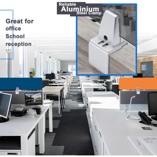 Aluminum Vertical Clamp Partition Board Acrylic Desk Divider Support Clamp for Clear Shield for Desktop Countertop Reception