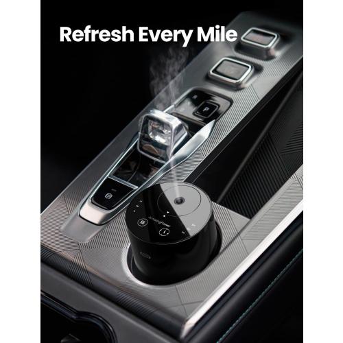 Waterless Essential Oil Diffuser, Portable Aromatherapy Diffuser with 20mL Capacity, Battery Operated Mini Scent Diffuser,3 Mist Levels & Timers, Leak-Free, for Home, Car, Office (Black)