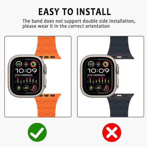 Compatible with Apple Watch Band 49mm 46mm 45mm 44mm 42mm 41mm 40mm 38mm, Silicone Magnetic Adjustable Loop Strap for iWatch Ultra 3/2/1 SE3 Series 11 10 9 8 7 6-1 (49/46/45/44/42, OR Midnight)
