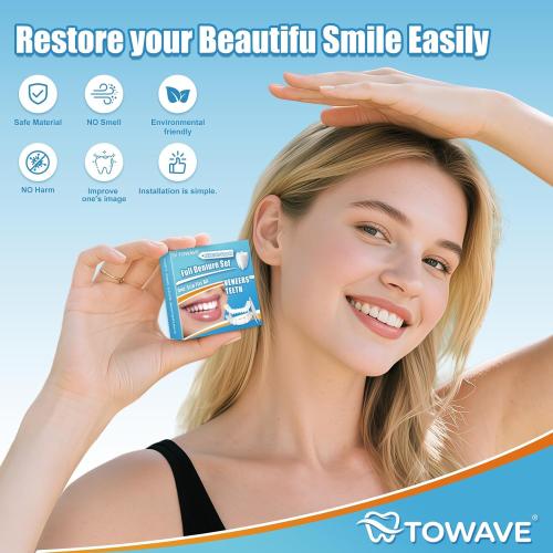 Temporary Veneers Teeth for Women and Men, Temporary Tooth Replacement Kit, Nature and Comfortable
