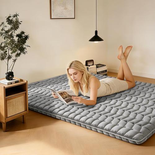 Premium Foam Japanese Futon Floor Mattress 100% High Density Foam Comfortable Floor Mattress,3.2 Thicken Foldable Sleeping Pad,Dormitory Tatami Mat,for Adult and Kids (Gray)