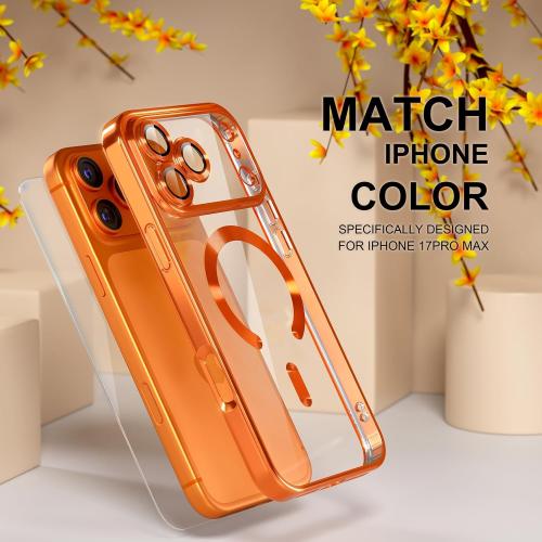Misea Magnetic for iPhone 17 Pro Max Case Compatible MagSafe Orange
